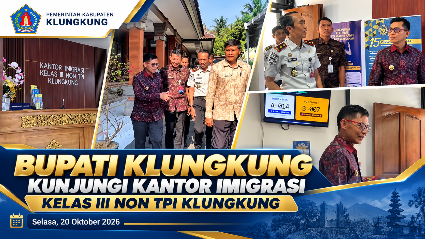 Bupati Klungkung Tinjau Kantor Imigrasi, Dorong Peningkatan Kualitas Pelayanan Publik