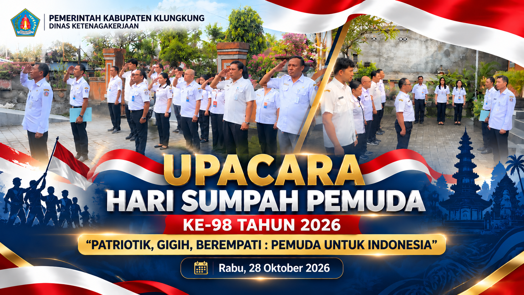 Dinas Ketenagakerjaan Klungkung Gelar Apel Peringatan Hari Sumpah Pemuda ke-98