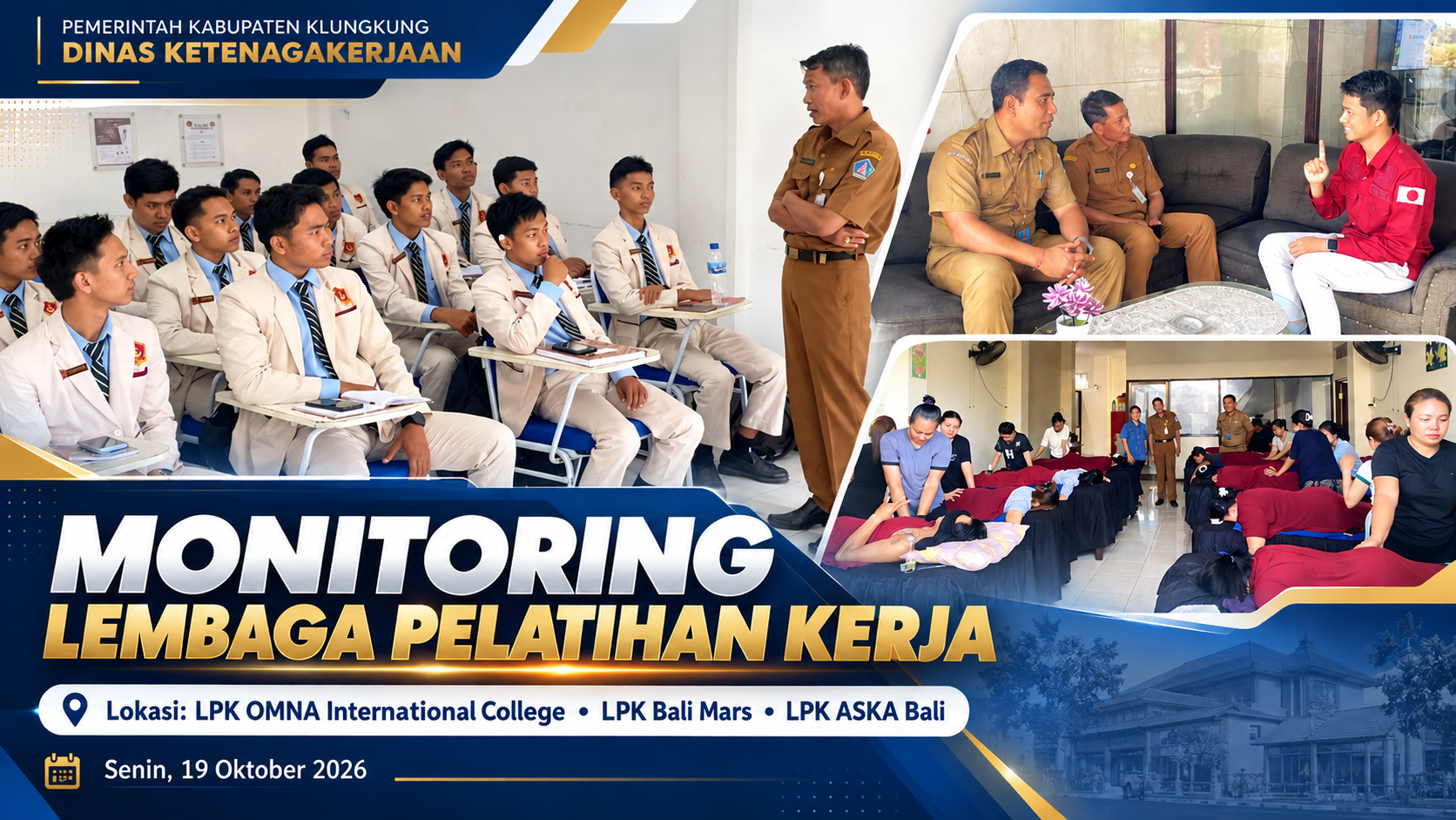 Disnaker Klungkung Laksanakan Monitoring dan Evaluasi Peserta Pelatihan Kerja di Sejumlah LPK